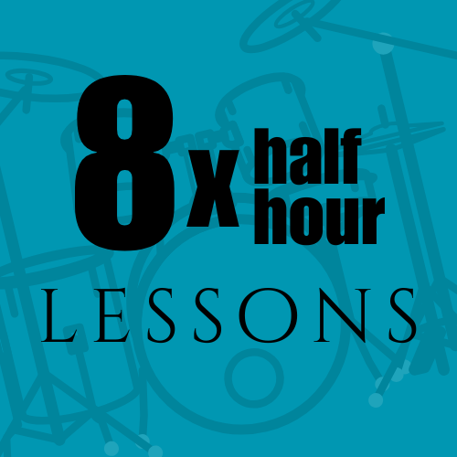 Block of 8 x Half Hour Drum Lessons